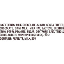 Reese’s miniature cups ingredients and allergen statement on label section