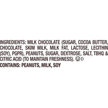 Reese's miniature cups bag back with ingredients label text
