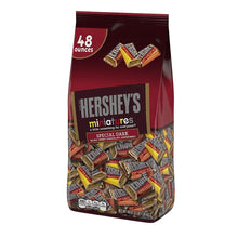 Hershey's Special Dark chocolate miniatures bag, 48 oz, front view with assorted wrapped pieces.