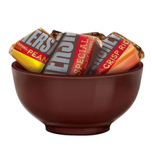 Assorted Hershey's Special Dark chocolate miniatures in a dark brown bowl.