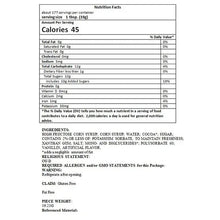 Hershey's chocolate syrup nutrition facts panel on package