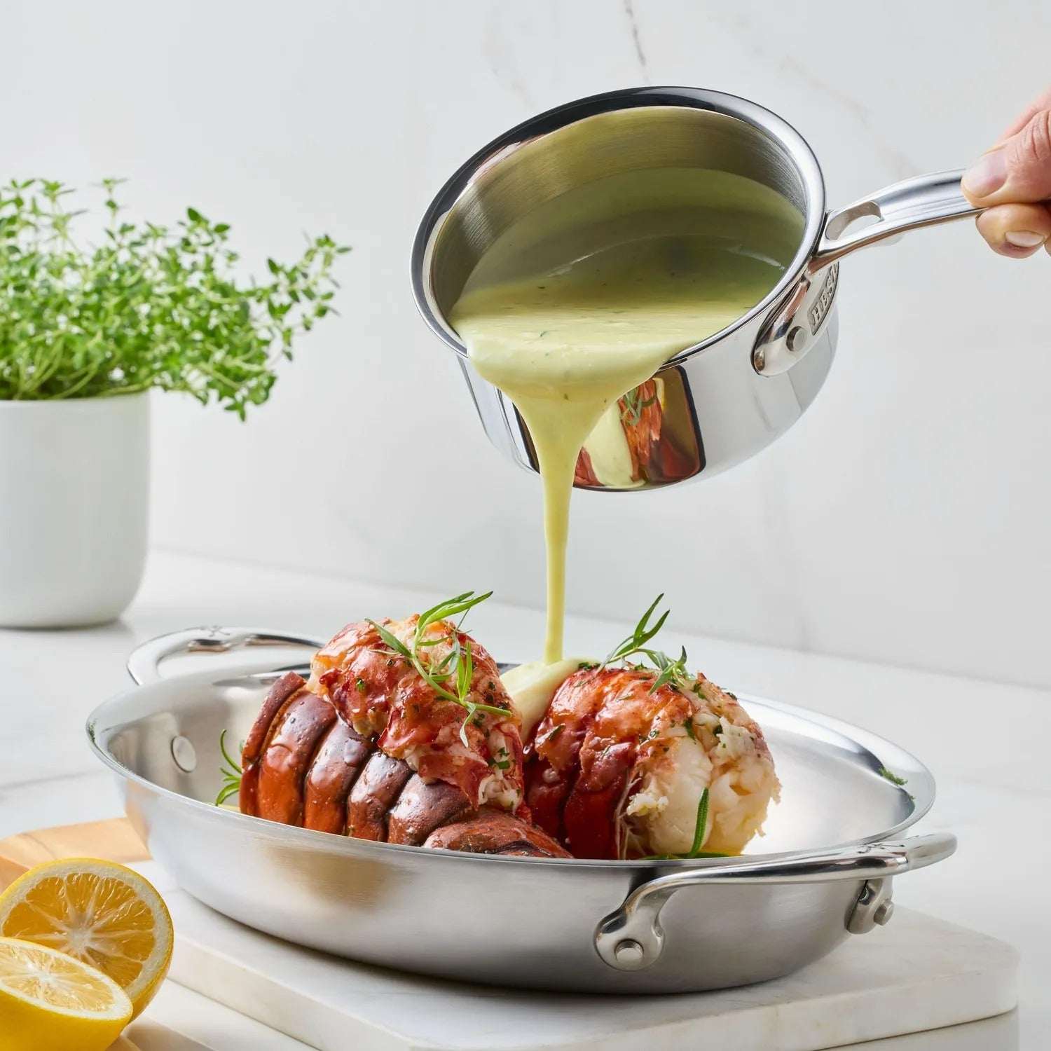 Hestan ProBond Luxe Stainless Steel Butter Warmer, 0.75qt.