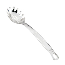 Stainless steel pasta fork with scalloped tines and elegant handle