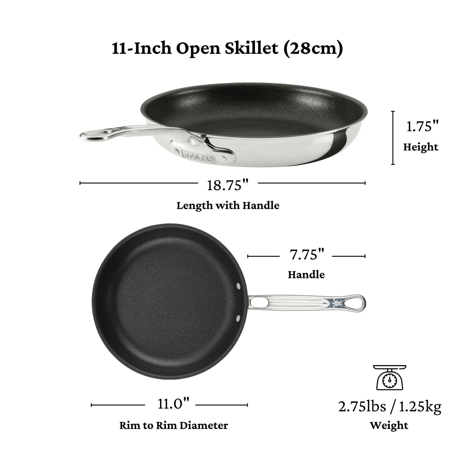 Hestan ProBond Luxe Stainless Steel TITUM™ Nonstick Skillet