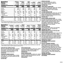 Savory snacks gift box nutrition facts and ingredients panel