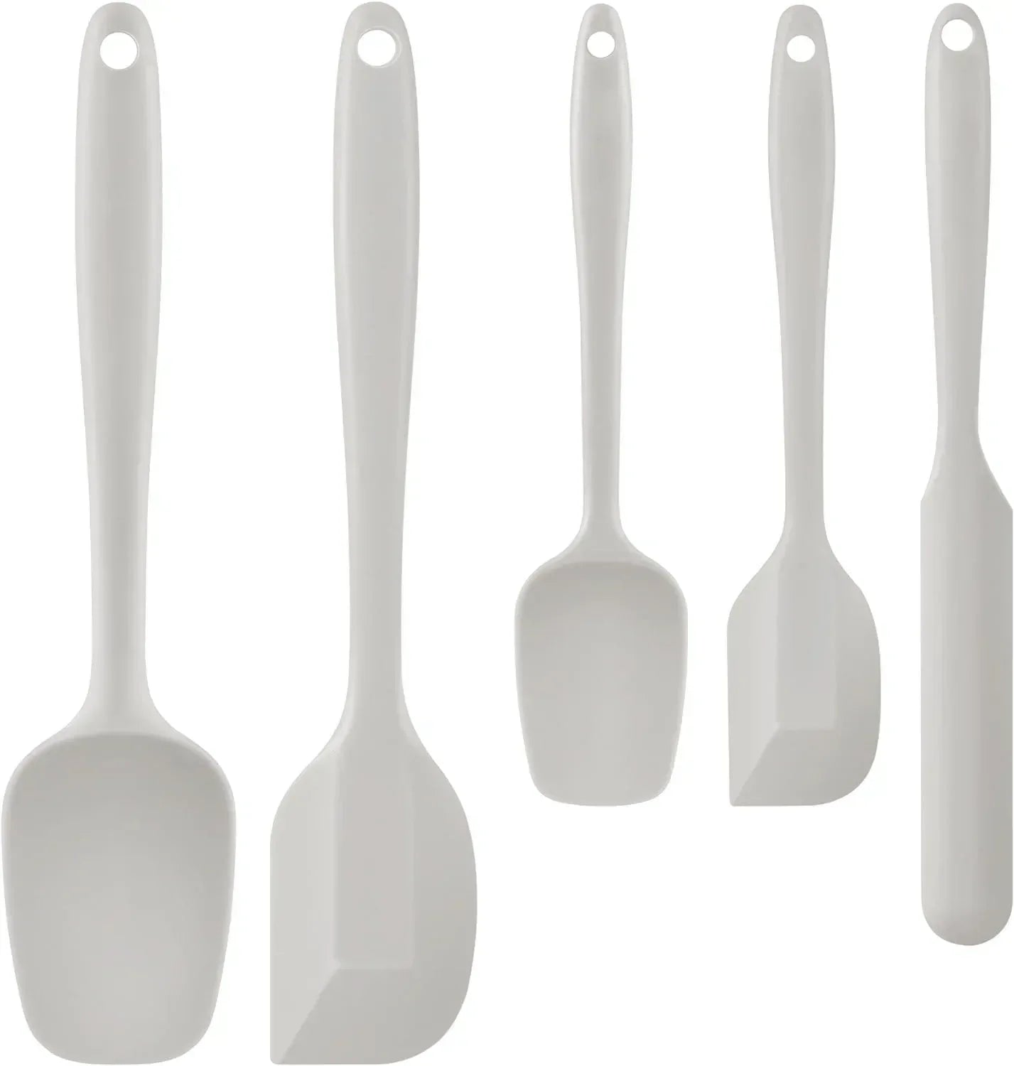 Food Grade Silicone Rubber Spatula Set for Baking, AOKIWO 5Pcs Cooking Utensil Set, High Heat Resistant Non Stick Dishwasher BPA-Free