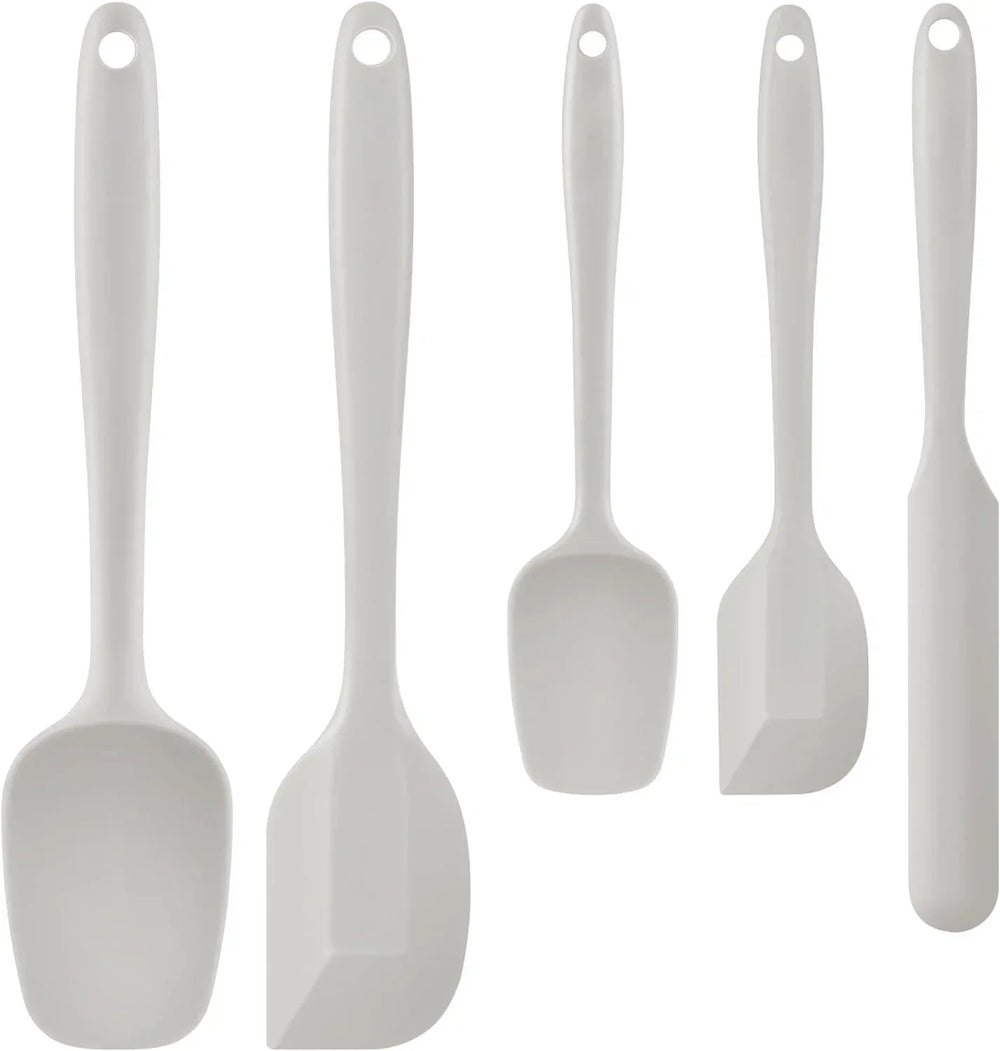 Food Grade Silicone Rubber Spatula Set for Baking, AOKIWO 5Pcs Cooking Utensil Set, High Heat Resistant Non Stick Dishwasher BPA-Free - USA MEGA SHOP