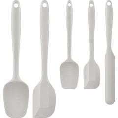 Food Grade Silicone Rubber Spatula Set for Baking, TAIMASI 5Pcs Cooking Utensil Set, High Heat Resistant Non Stick Dishwasher BPA-Free-Gray