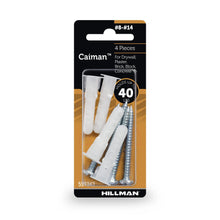 Wall anchor blister pack for #8-14, 4 pieces with white nylon plugs