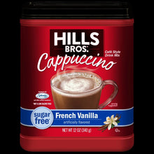 Instant cappuccino mix jar, sugar free French Vanilla, red container