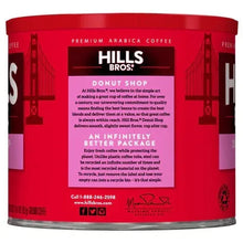 Red Hills Bros. Donut Shop ground coffee canister back label with product details
