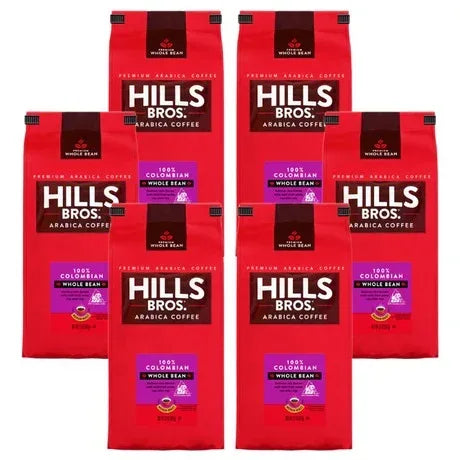 Hills Bros. Coffee 100% Colombian - Medium Roast - Whole Bean - Premium Arabica