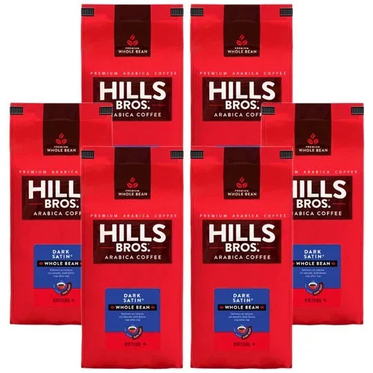 Hills Bros. Coffee Dark Satin - Dark Roast - Whole Bean - Premium Arabica