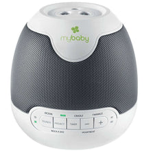 mybaby SoundSpa lullaby baby white and dark gray sound projector machine with top vents
