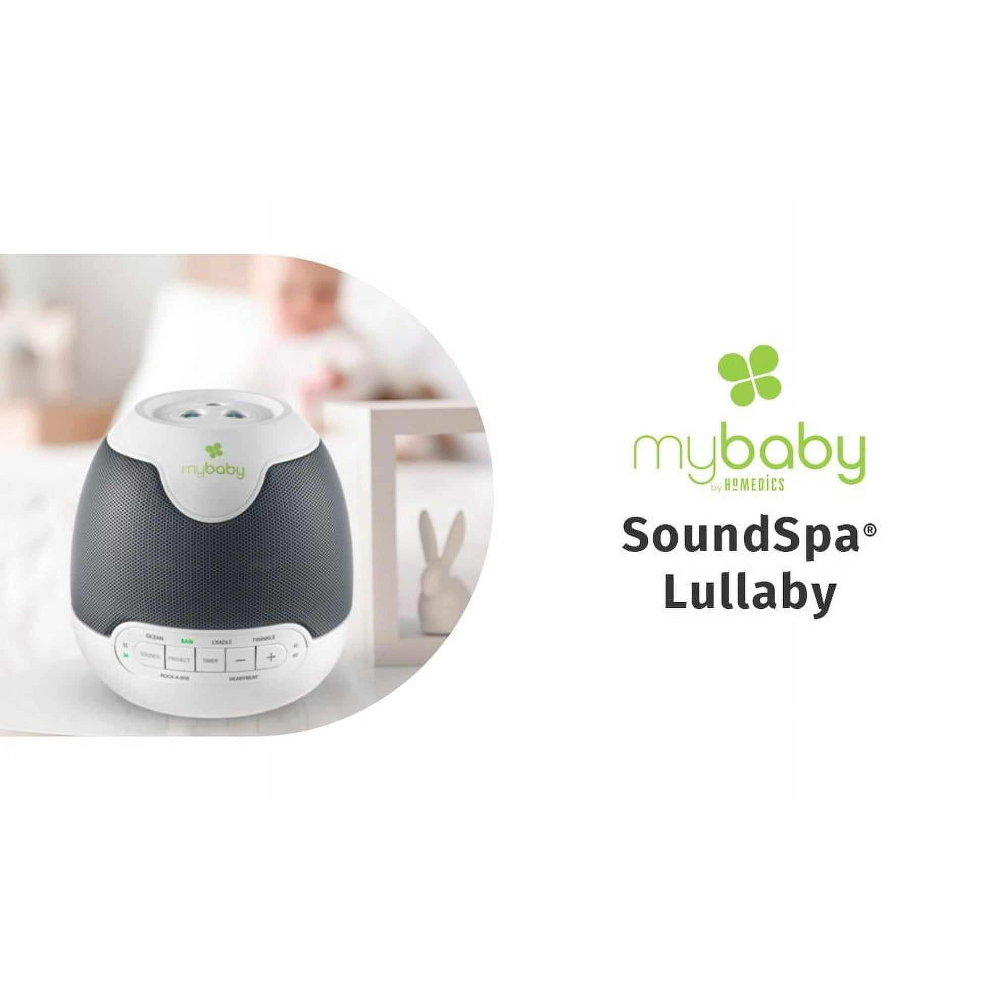 HoMedics My Baby Lullaby Sound Spa Sound Machine and White Noise Machine - Sounds & Projection, Plays 6 Sounds & Lullabies, Image Projector Featuring Diverse Scenes, Auto-Off