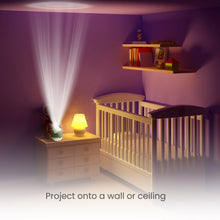 mybaby SoundSpa baby projector casting light onto a wall or ceiling in a nursery