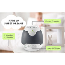 mybaby SoundSpa baby sound projector with labeled features for picture projector and auto-off