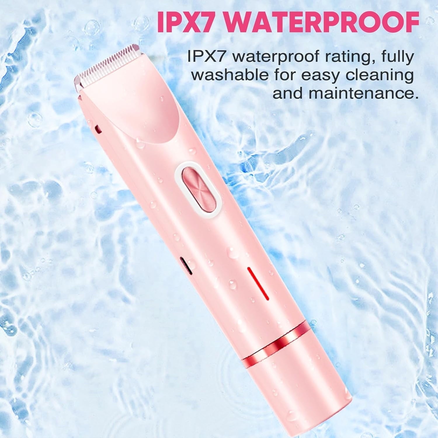 Hoeylife Body Trimmer for Women, Dual-Head Electric Razor, Bikini Trimmer with Dual Ceramic Blades, USB Rechargeable Wet Dry Use IPX7 Waterproof