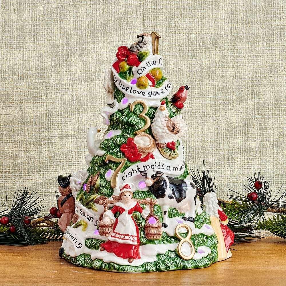 Holiday Luminary Christmas Tree LED Figurine, 9.5 IN - USA MEGA SHOP