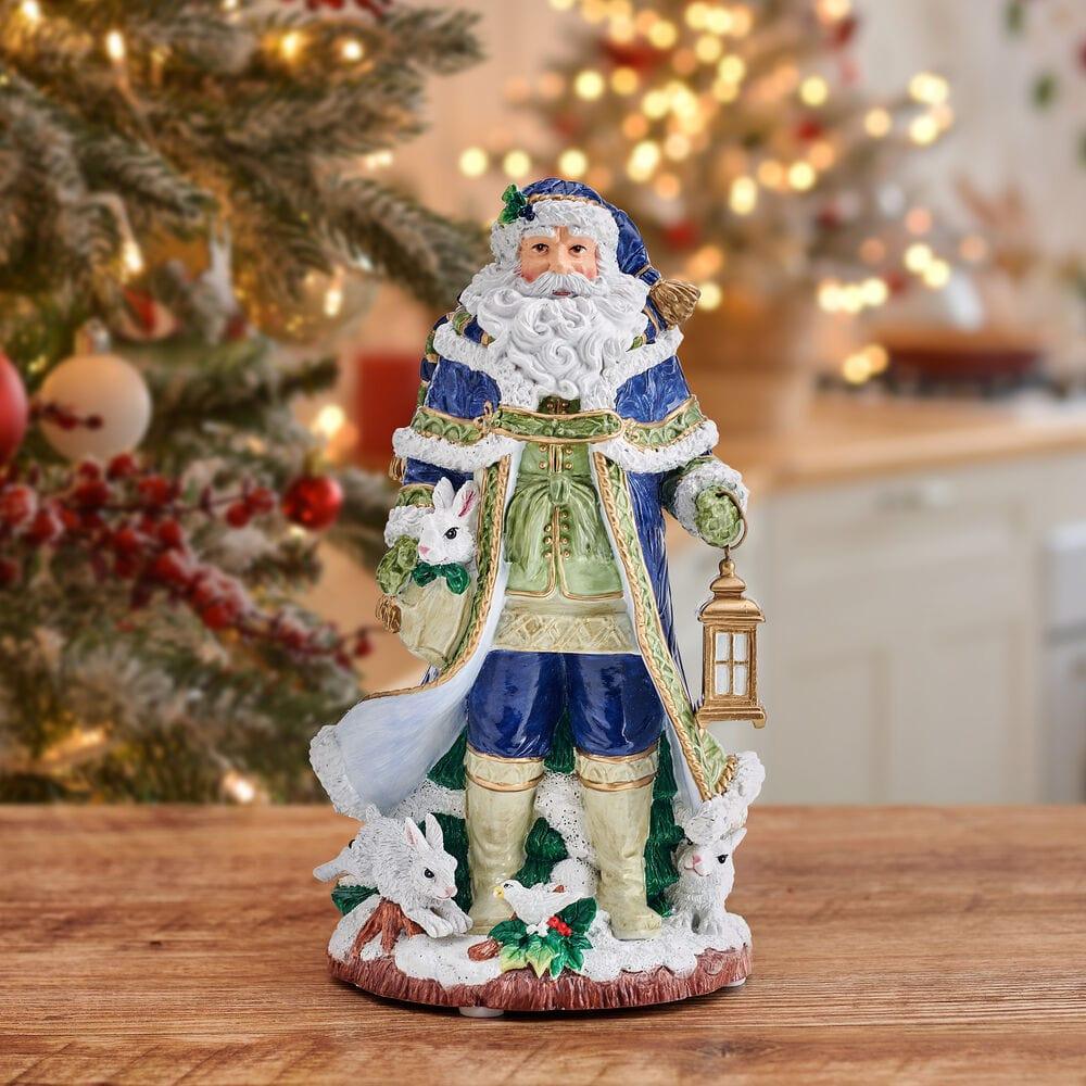 Holiday Musical Telluride Blue Santa Figurine, 11 IN - USA MEGA SHOP