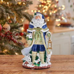 Holiday Musical Telluride Blue Santa Figurine, 11 IN - USA MEGA SHOP