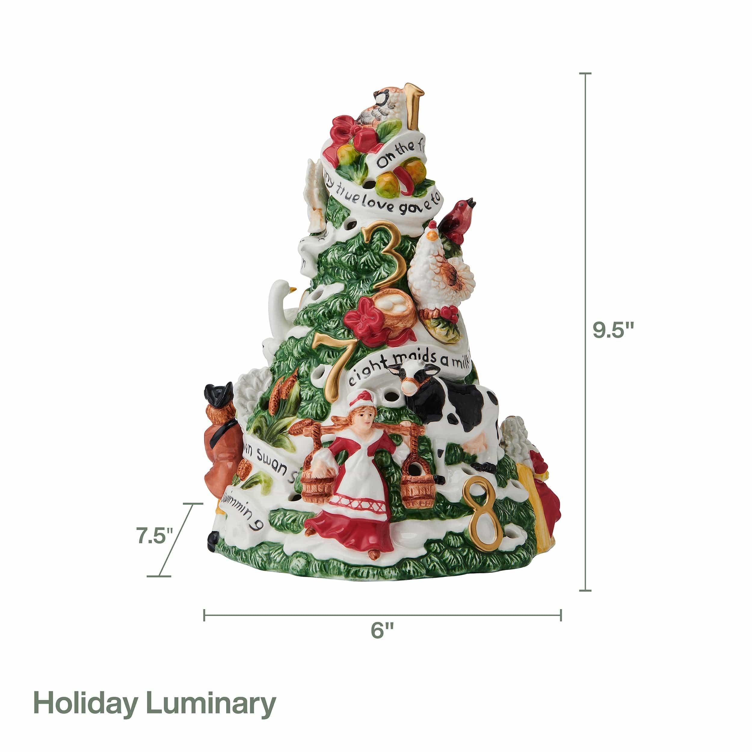 Holiday Luminary Christmas Tree LED Figurine, 9.5 IN - USA MEGA SHOP