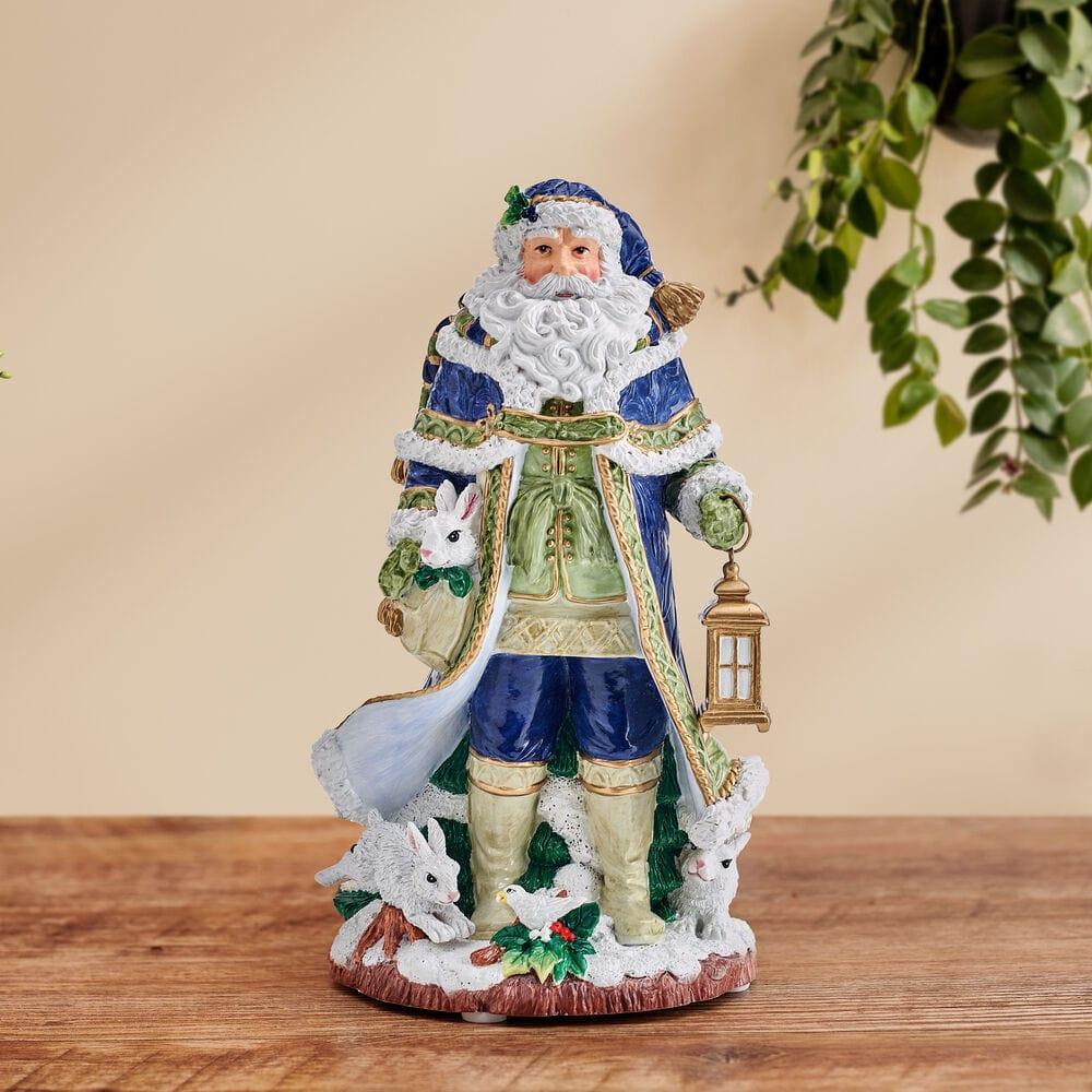 Holiday Musical Telluride Blue Santa Figurine, 11 IN - USA MEGA SHOP