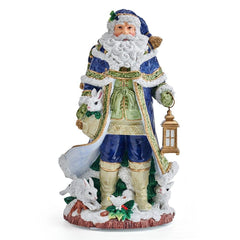 Holiday Musical Telluride Blue Santa Figurine, 11 IN - USA MEGA SHOP