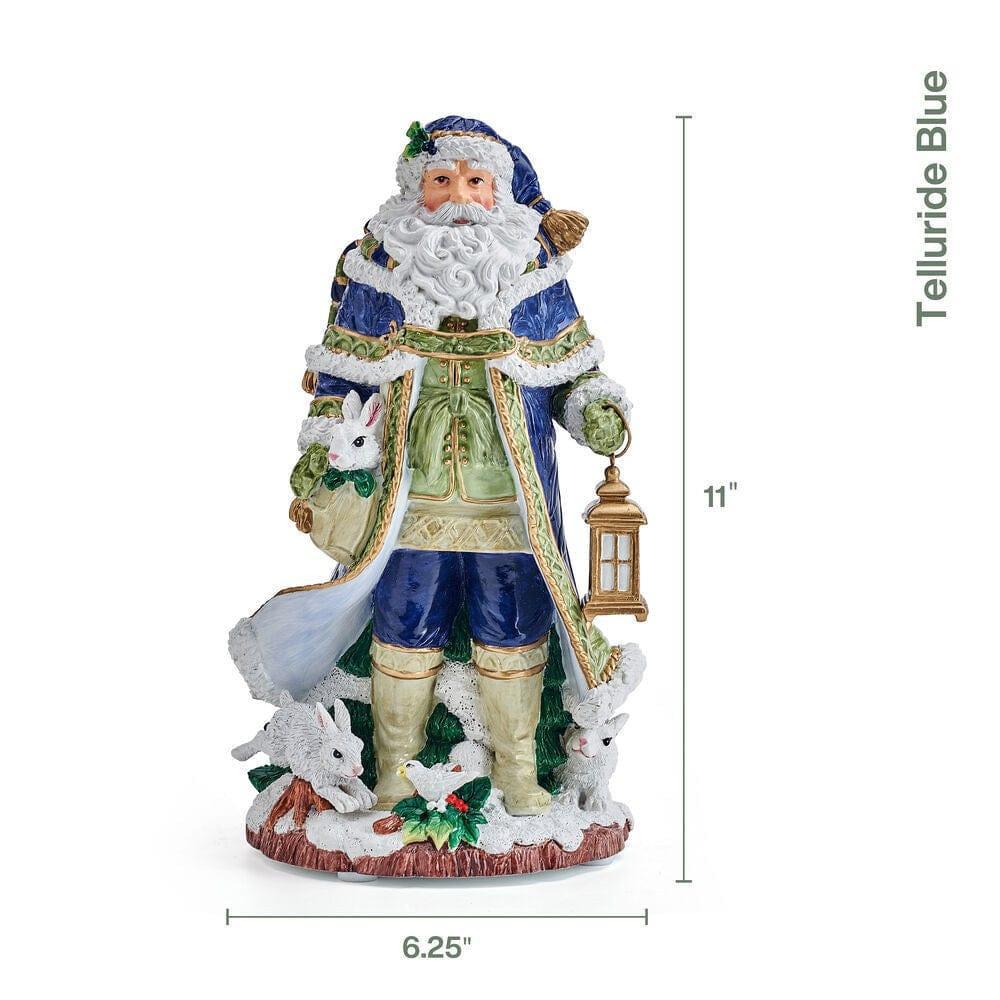 Holiday Musical Telluride Blue Santa Figurine, 11 IN - USA MEGA SHOP