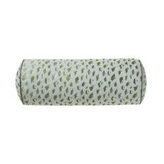 Home Decor Collection 8" x 20" Green Woven Leopard Bolster Decorative Pillow