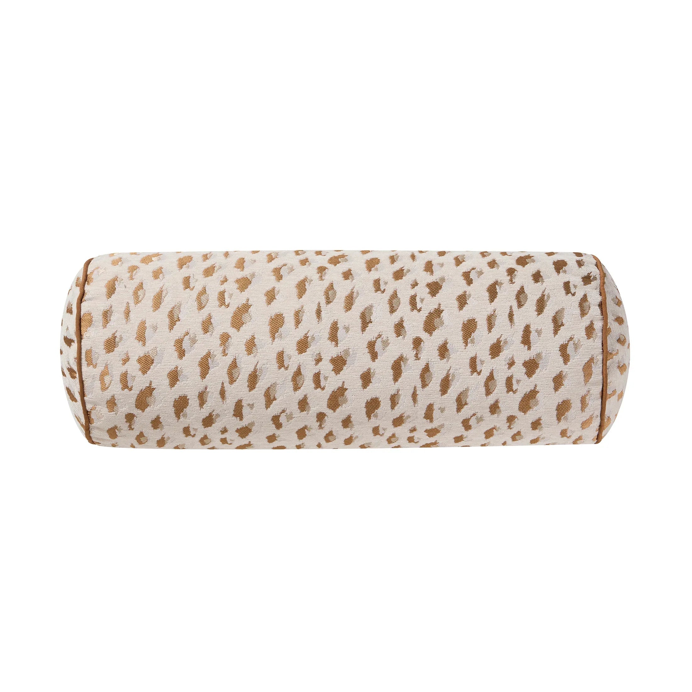 Home Decor Collection 8" x 20" Green Woven Leopard Bolster Decorative Pillow