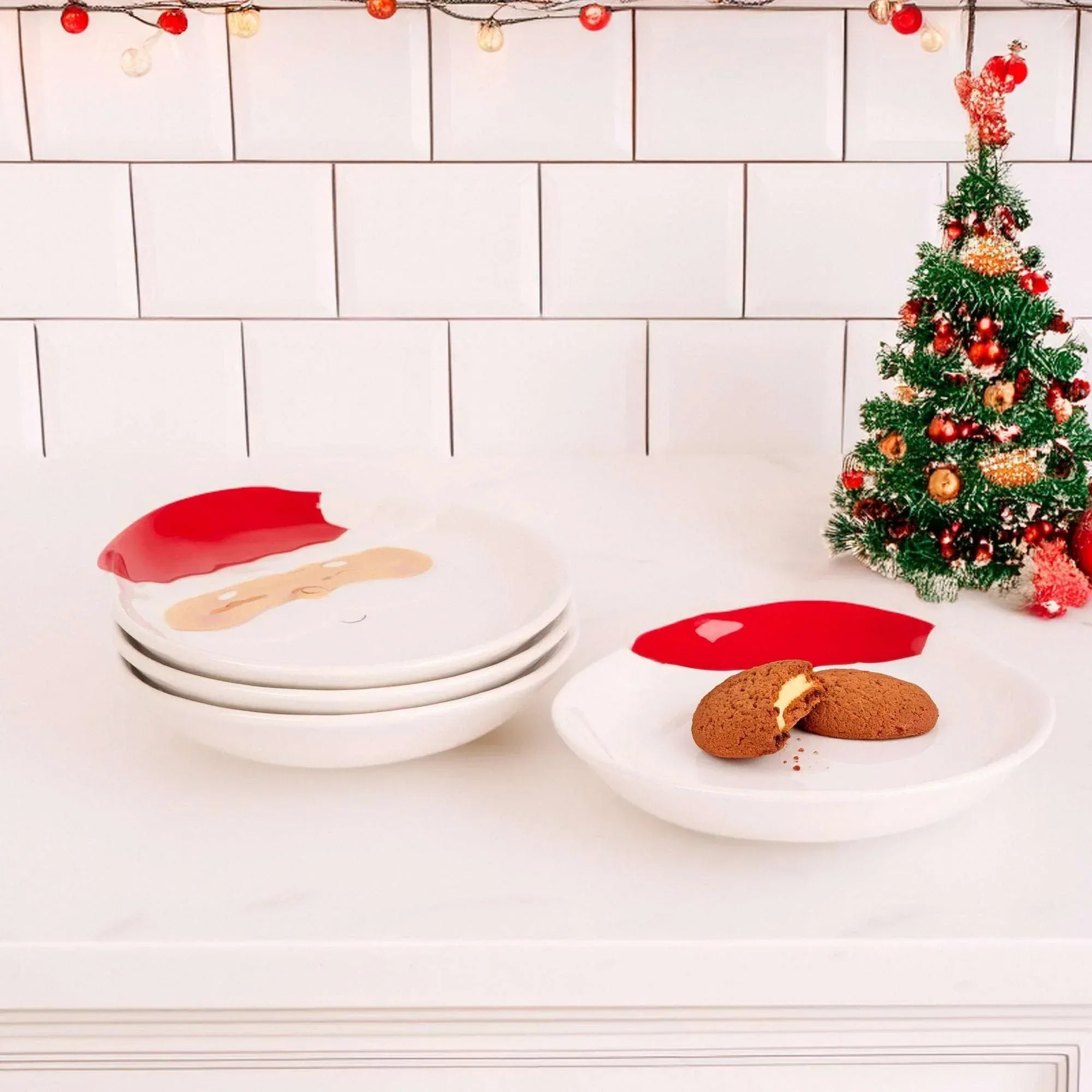 Home Essentials 8-piece Santa Face Plate & Bowl Set - USA MEGA SHOP