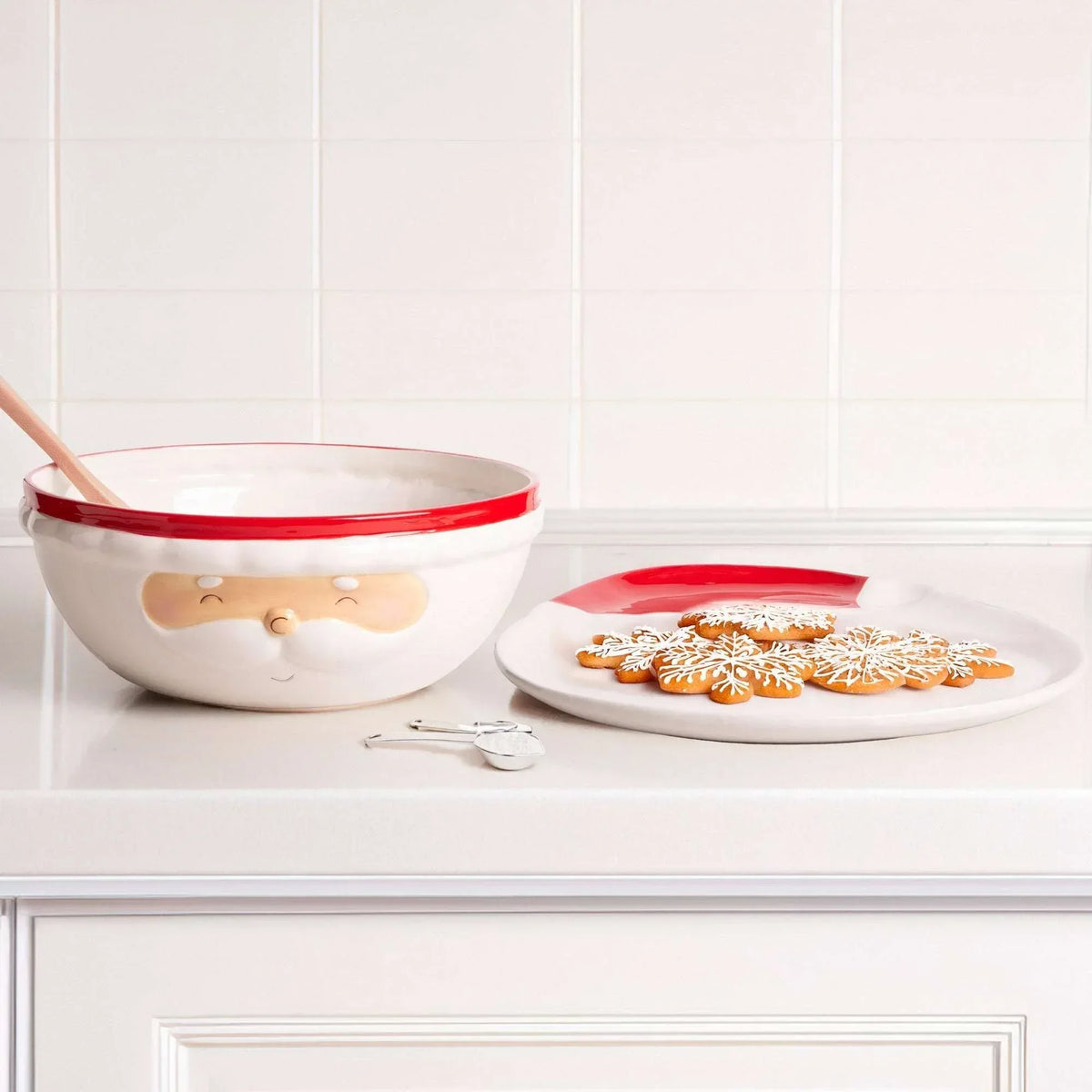 Home Essentials Santa Serving Bowl and Platter Set - USA MEGA SHOP