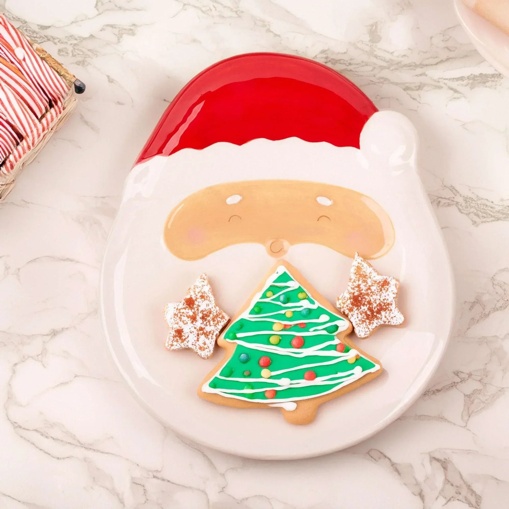 Home Essentials Santa Serving Bowl and Platter Set - USA MEGA SHOP