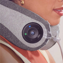 Homedics neck massager control unit on gray strap with buttons and indicator lights