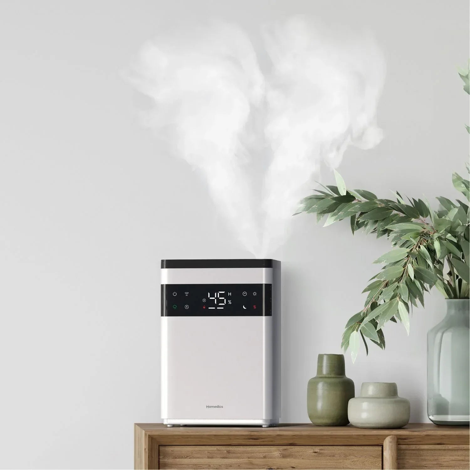 Homedics Premium Warm & Cool Mist Ultrasonic Humidifier, Topfill, 58 Hour Runtime