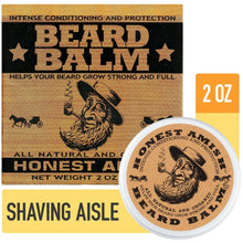Beard balm box, 2 oz, with Honest Amish branding and beard graphic