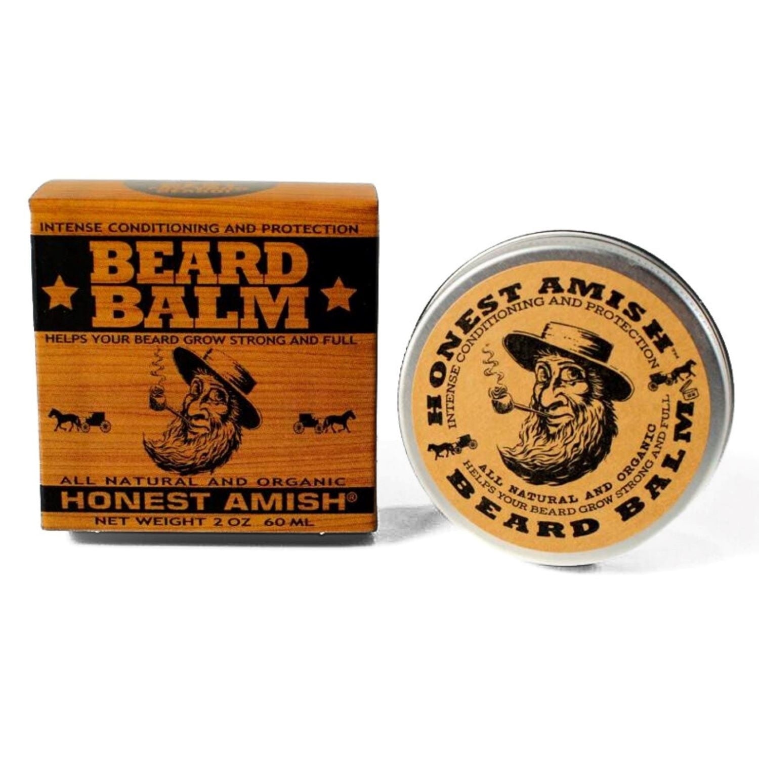 Honest Amish Beard Balm All Natural and Organic, 2 oz