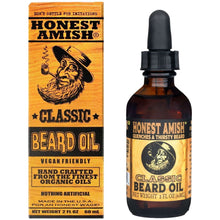 Beard oil bottle with black dropper and matching Classic Beard Oil box