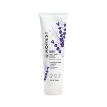 Honest calming lavender face and body lotion tube, 8.5 fl oz