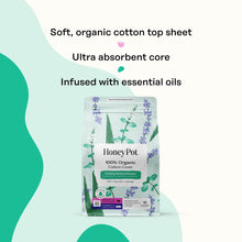 Organic cotton cover pads with soft top sheet, ultra absorbent core, essential oils