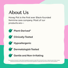 About Us card with checkmarks: plant-derived, clinically-tested, hypoallergenic