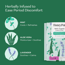 Honey Pot pads featuring mint, aloe vera, and lavender infusion benefits