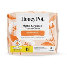 Honey Pot cotton comfort day pads pack, heavy flow, winged, 14 count, organic cotton cover