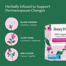 Herb-infused peri-menopause pads with black cohosh, clary sage, and red clover