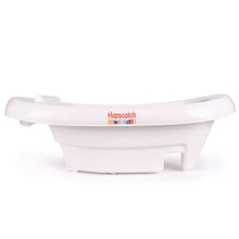 White 3-in-1 baby bathtub shell with safety feet, sling not attached