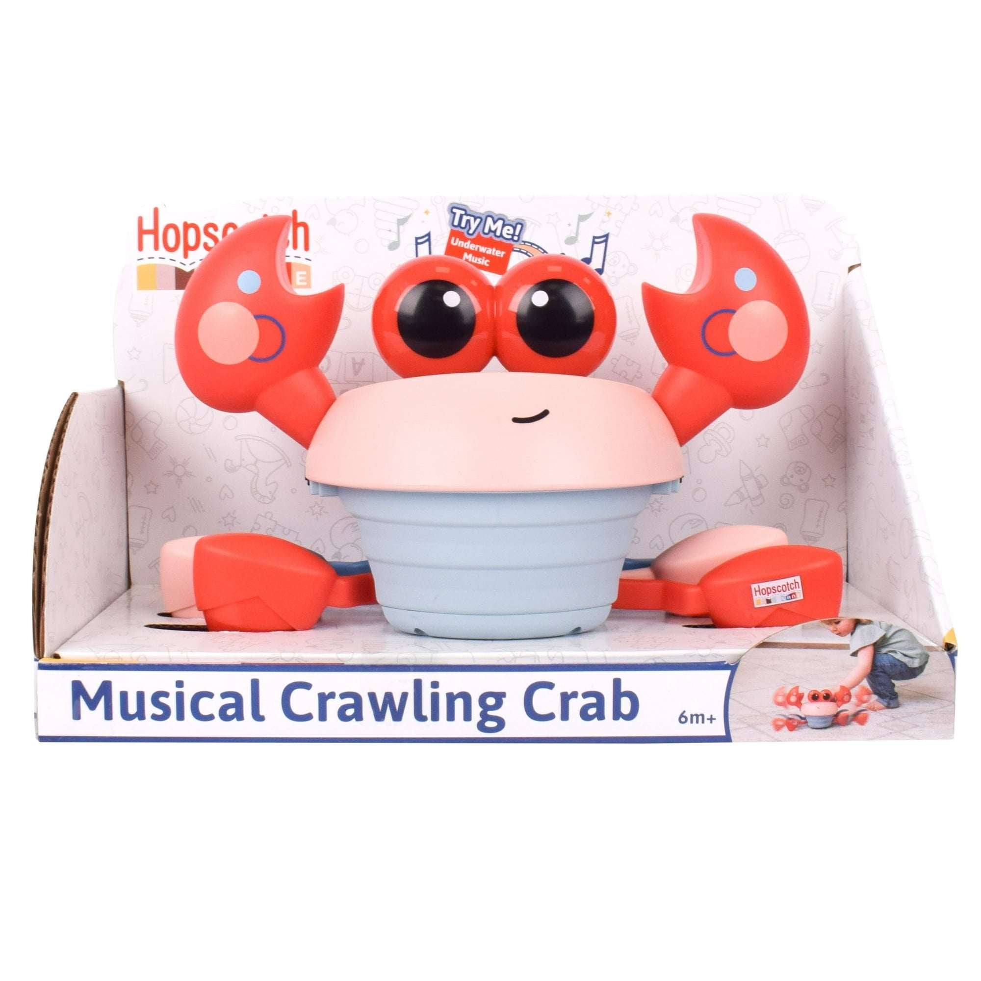 Hopscotch Lane Musical Crawling Crab, Red Dancing Toy, Babies and Toddlers, Unisex, Ages 6+ Months