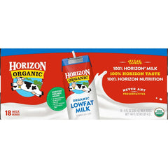 Horizon, Organic Low-fat Milk, 8 oz, 18-Count - USA MEGA SHOP