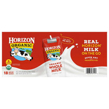 Organic whole milk carton pack, 8 oz single-serve, 18-count, front view