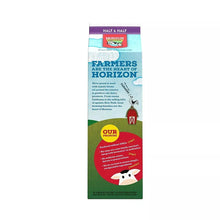 Half-and-half milk carton, Horizon Organic, green farmers promise panel